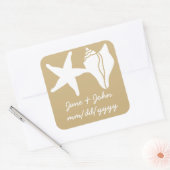 Carré Coquillages d'été en Sticker (Enveloppe)
