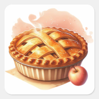 Carré Cozy Winter Apple Pie Cottagecore Sticker  