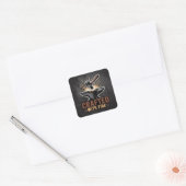 Carré Crafted With Fire – Rustic Artisan Sticker (Enveloppe)