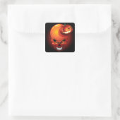 Carré Crâne d'Halloween et Sticker Citrouille (Sac)
