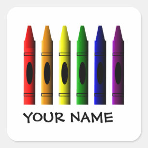 Carré Crayons Nom Modèle Crayon Sticker