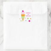 Carré Crème de glace Anniversaire Fête Favoriser Sticker (Sac)