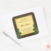 Carré Cuisine de vacances de Holly Plaid Baking Sticker (Enveloppe)