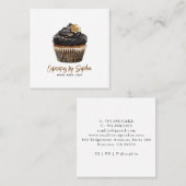 Carré Cupcake Baker Dessert Carte de visite (Devant / Derrière)