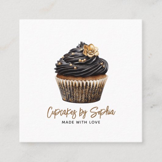 Carré Cupcake Baker Dessert Carte de visite (Devant)