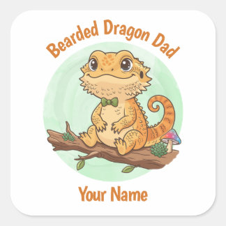 Carré Custom Bearded Dragon Dad Square Sticker
