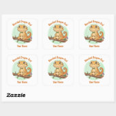 Carré Custom Bearded Dragon Dad Square Sticker (Feuille)