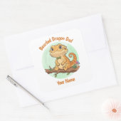 Carré Custom Bearded Dragon Dad Square Sticker (Enveloppe)