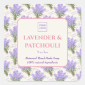 Carré Custom Business Sticker for Handmade Lavender Soap (Devant)