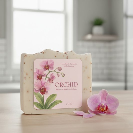 Carré Custom Business Sticker for Orchid Handmade Soap