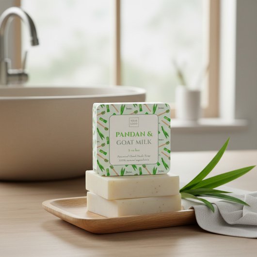 Carré Custom Business Sticker for Pandan Handmade Soap