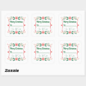 Carré Custom Christmas Label Sticker Tags (Feuille)