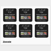 Carré Custom Monogram or Logo QR Photo Square Sticker (Feuille)