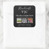 Carré Custom Monogram or Logo QR Photo Square Sticker (Sac)