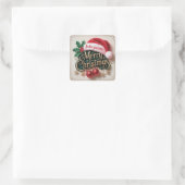 Carré Custom Name Merry Christmas Sticker (Sac)
