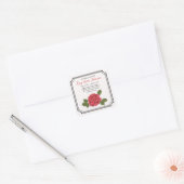Carré Custom Peony Remembrance Candle Sticker (Enveloppe)