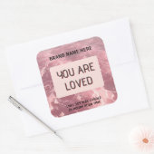 Carré Custom Valentine Candle Sticker 'You Are Loved' (Enveloppe)
