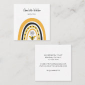 Carré Cute Boho Rainbow Babysitter Carte de visite (Devant / Derrière)