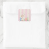 Carré Cute Bunny Pastel Easter Square Sticker  (Sac)