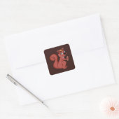 Carré Cute cartoon squerrl with a peanut Sticker (Enveloppe)