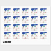 Carré Cute christmas santa Sticker (Feuille)