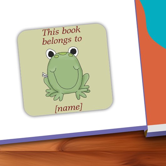 Carré Cute Frog Ce Livre Appartient À Réserver Sticker P