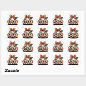 Carré Cute Halloween Pumpkin Pair Sticker (Feuille)