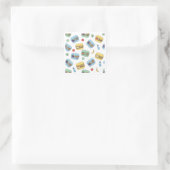 Carré Cute Healthy Lunch Box Pattern Design Sticker (Sac)