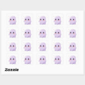 Carré Cute Kawaii Ghost Sticker | Halloween Aesthetic (Feuille)