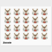 Carré Cute Reindeer Christmas Sticker (Feuille)