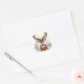 Carré Cute Reindeer Christmas Sticker (Enveloppe)