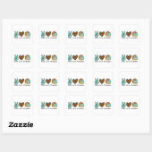 Carré Cute Thanksgiving Sticker "Peace, Love, Pumpkin" (Feuille)