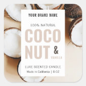 Carré de bougie moderne Étiquette de produit avec (Devant)