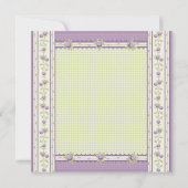 Carré de carte couette Rose Lilac (Dos)