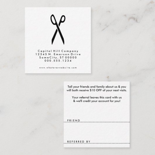 carré de ciseaux de salon de référence (Devant / Derrière)