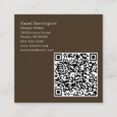 Carré de code QR neutre Carte de visite Brown Tan (Dos)