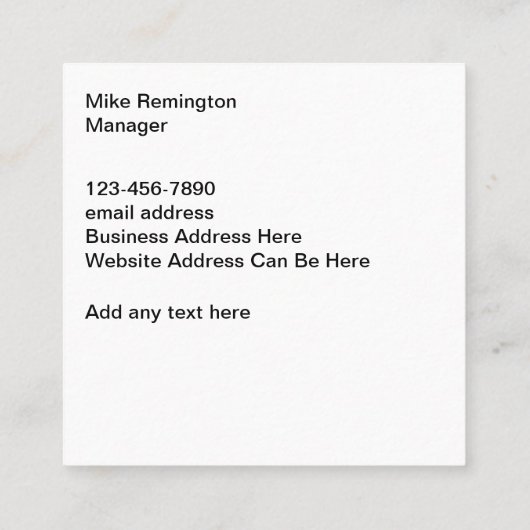 Carré de conception unique de construction Cartes  (Dos)