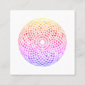 Carré de couleur vive Mandala Carte de visite (Dos)