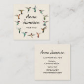 Carré de couronne de colibris Carte de visite (Devant / Derrière)