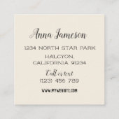 Carré de couronne de colibris Carte de visite (Dos)