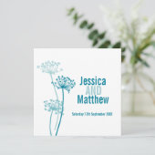 Carré de fleur moderne graphique invitation de mar (Debout devant)