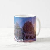 Carré de la mairie de Riga en hiver Café Mug (Devant droit)