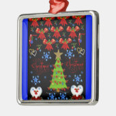 Carré de Noël ornement premium noir (Gauche)