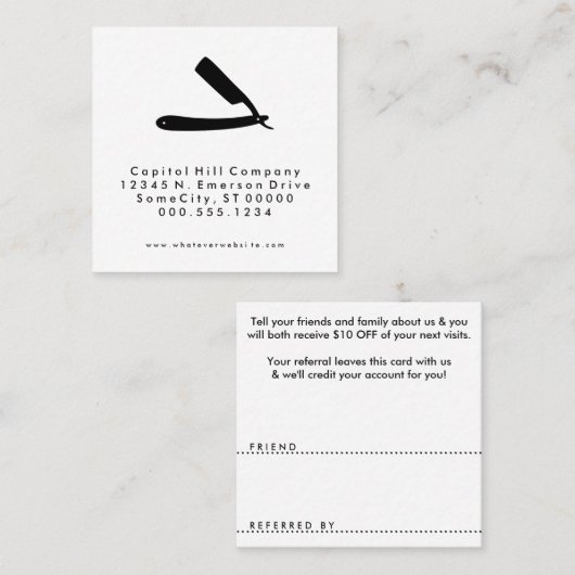 carré de raseur-coiffeur de référence (Devant / Derrière)