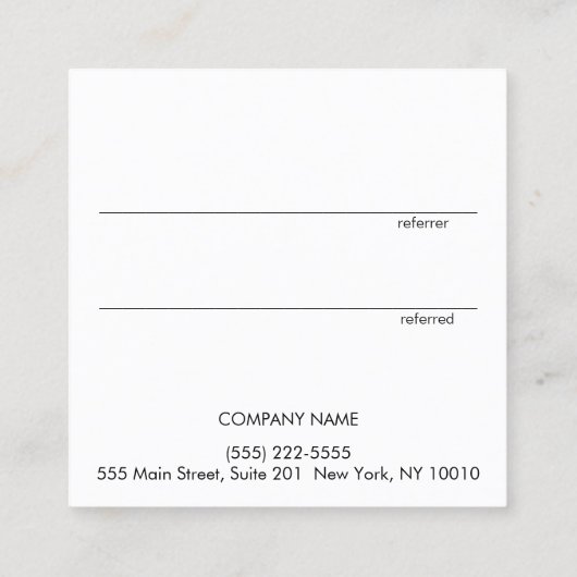 Carré de référence client Gold Heart moderne (Dos)