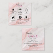 Carré de soins aux bougies rose esthétique Carte d (Devant / Derrière)