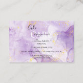 Carré de soins de gâteau esthétique violet Carte d (Dos)