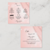 Carré de soins de gâteau rose esthétique Carte de  (Devant / Derrière)