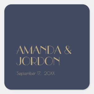 Carré Déco type or Sticker Mariage Dark Navy