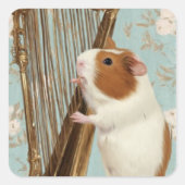 Carré Delicate Harp Guinea Pig Sticker (Devant)